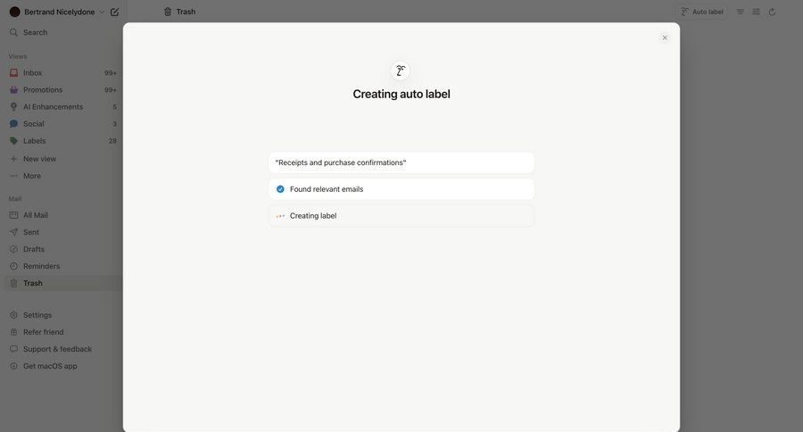 Notion Mail
			 onboarding automation progress indicator email management email create generate setup progress loading progress bar email confirmation confirmation message ui page example