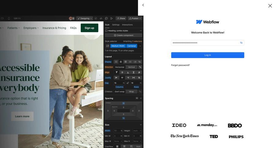 Webflow
				signup page example