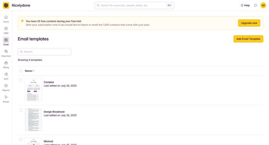 Outseta
			 sidebar navigation onboarding template selection search bar template creation ui page example