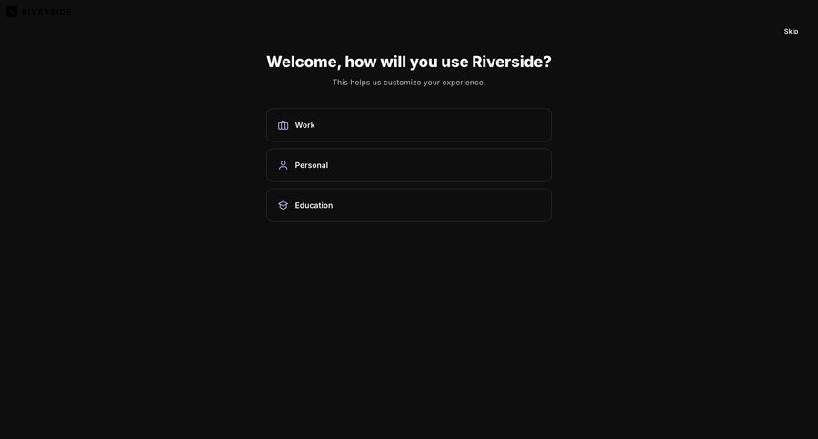 Riverside
			onboarding information state account setup ui page example