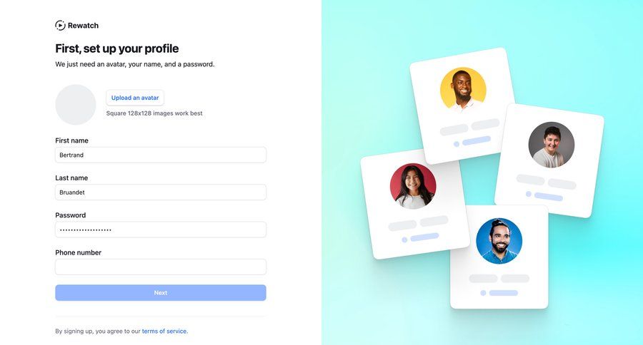 Rewatch
				onboarding page example