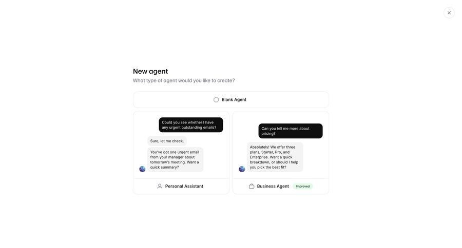 Elevenlabs
			 onboarding modal template selection blank state ui page example
