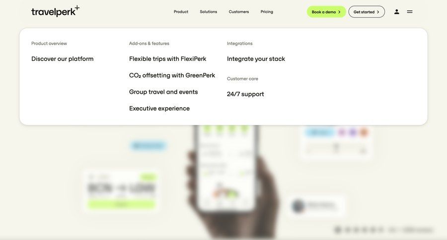 Travelperk
				dropdown & other states ui page example