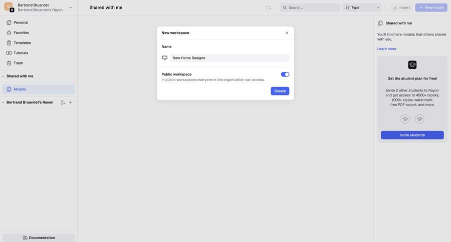 Rayon
			 collaboration sidebar navigation form workspace management file management file organization workspace creation sidebar create ui page example