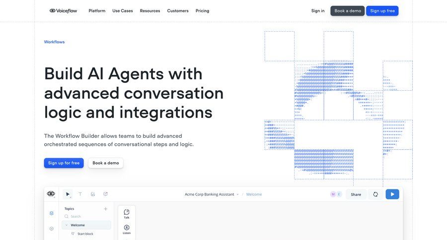 Voiceflow
			 workflow automation api integration ui page example