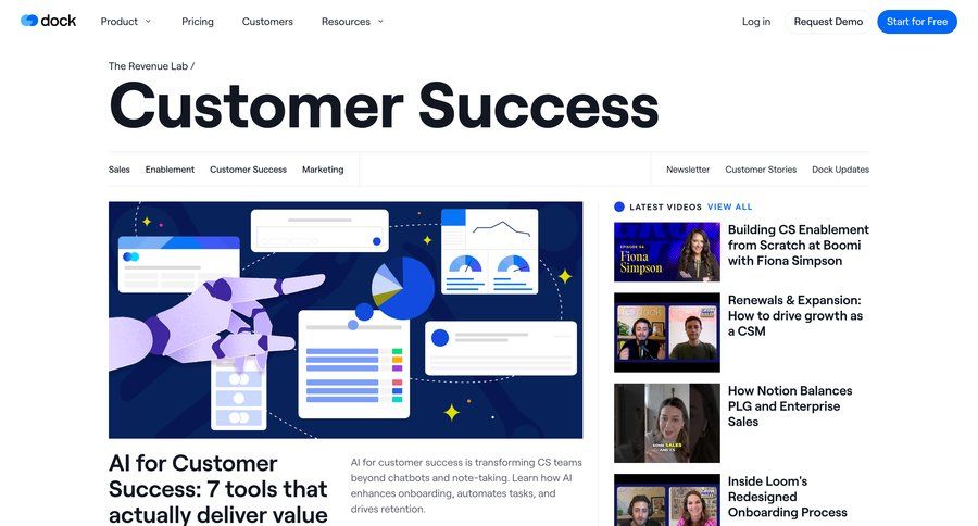 Dock
			resources webinars guide blog content newsletter signup ui page example