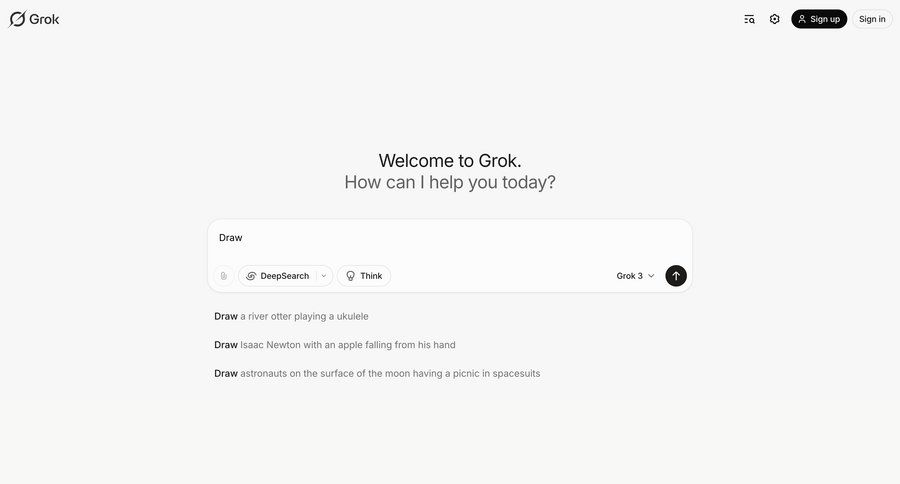 Grok
				messaging page example