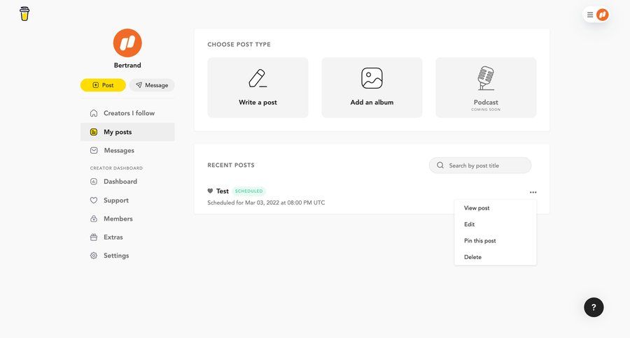 Buy Me a Coffee
			 content management dashboard sidebar navigation content scheduling coming soon buy credits sidebar menu ui page example