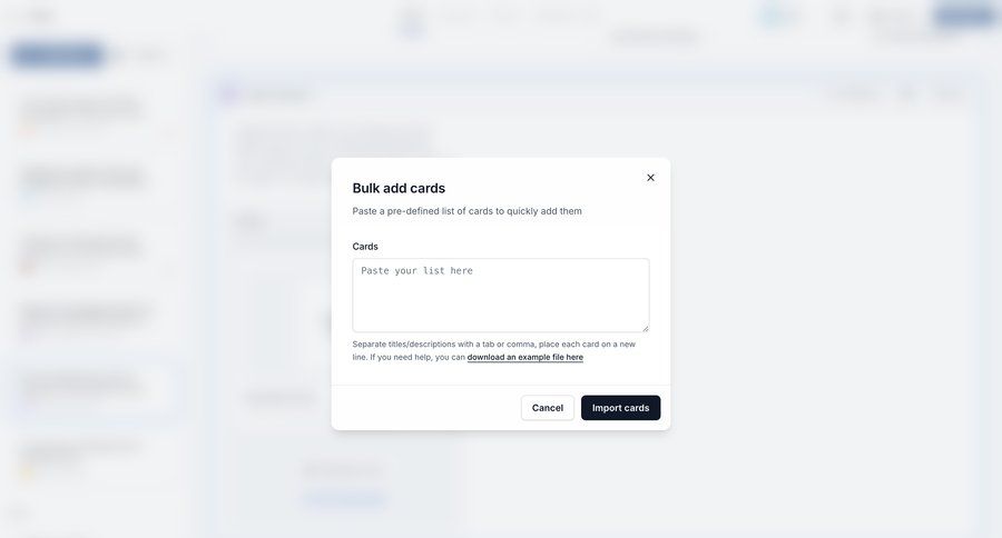 Ballpark
			 data management import data data entry bulk import bulk delete bulk archive wizard data import import file import tool import wizard loading cards ui file picker ui page example