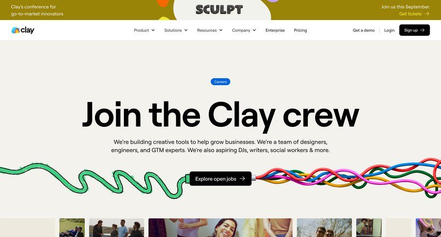 Clay
				careers ui page example