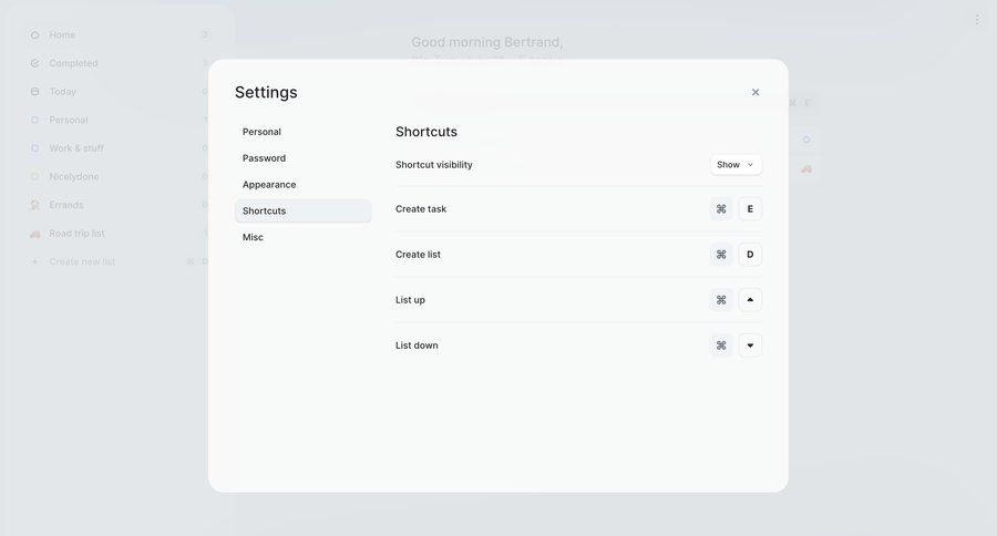 Dona
			modal & popover keyboard shortcuts settings menu keyboard shortcuts shortcuts hotkeys quick actions quick keys settings modal ui page example