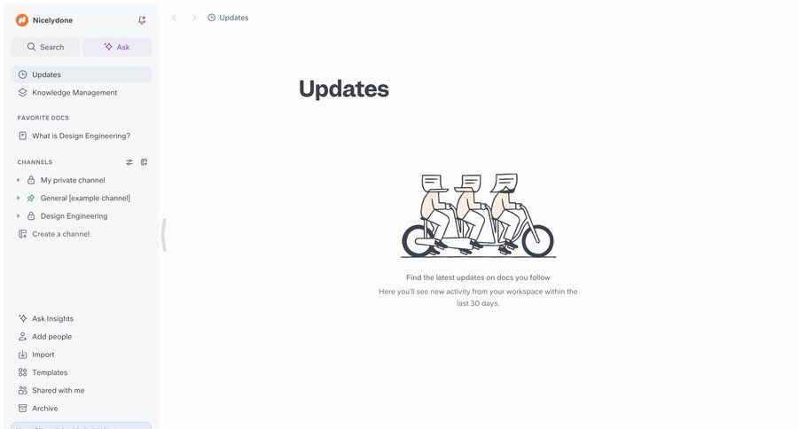 Slite
			notification empty state activity feed changelog collaboration sidebar navigation sidebar documentation ui page example