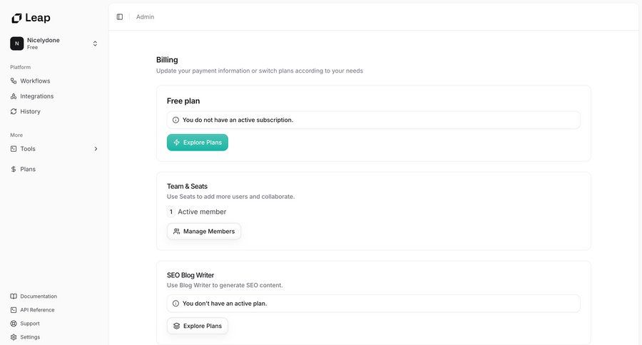 Leap
			 free plan payment history billing history service plans pricing plans subscription plans price payment options premium product packages payment page payment confirmation pricing packages pricing calculator ui page example