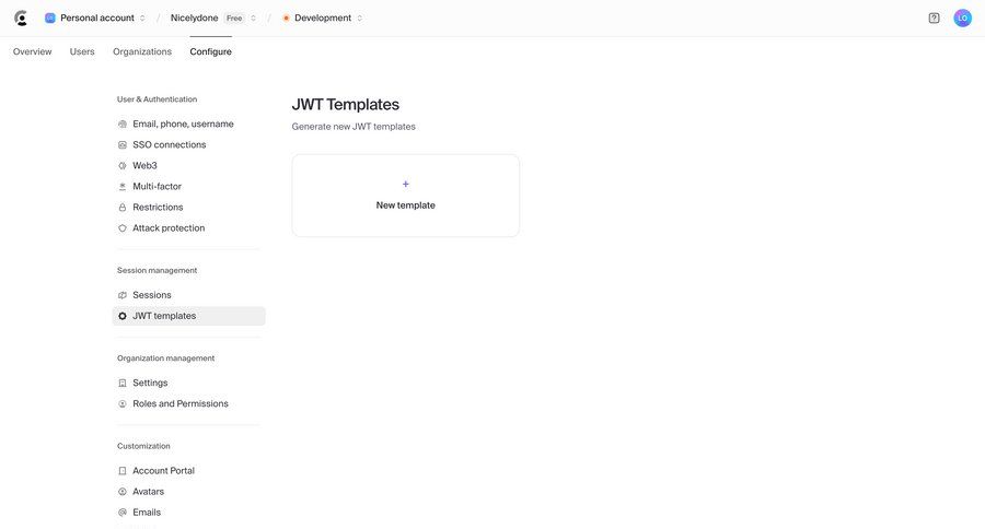Clerk
			 configuration settings sidebar navigation user settings user authentication account settings authentication organization management free templates user permissions sidebar security configuration screen template creation ui page example