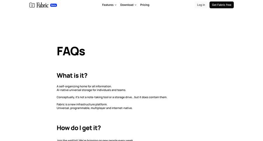 Fabric
				knowledge ui page example