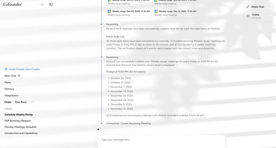 Cofounder
			 collaboration chat interface ui page example