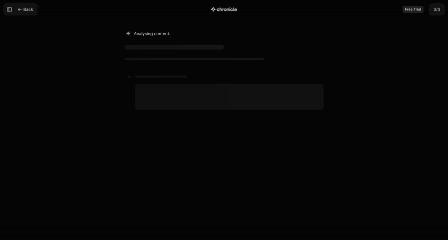 Chronicle
			loading state onboarding data analysis ui page example