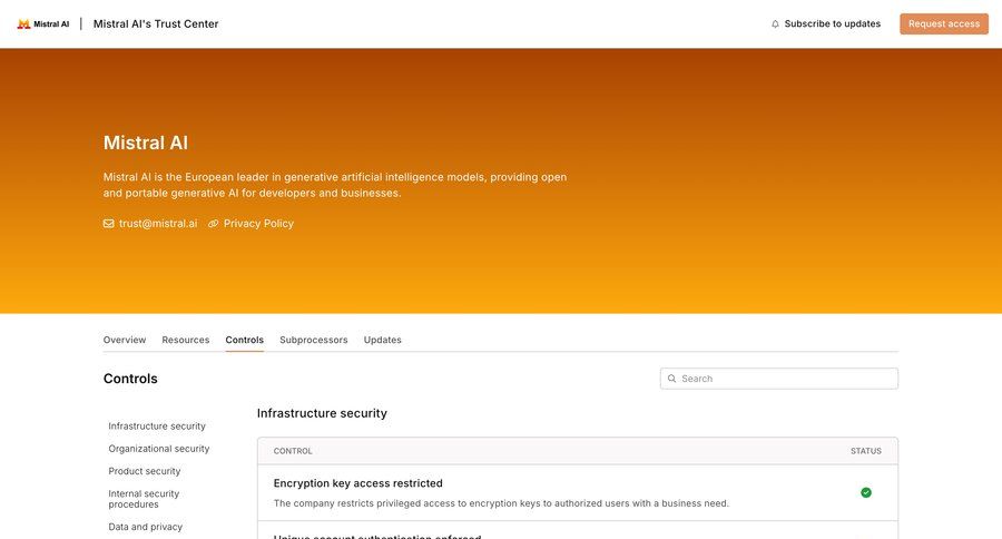 Mistral
				security ui page example
