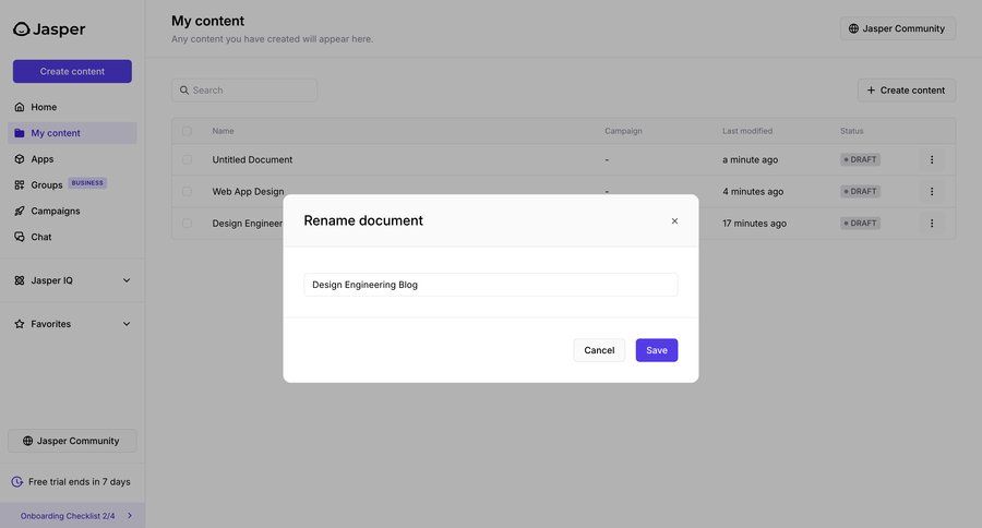 Jasper
			 content management sidebar navigation grid document management navigation sidebar ui page example