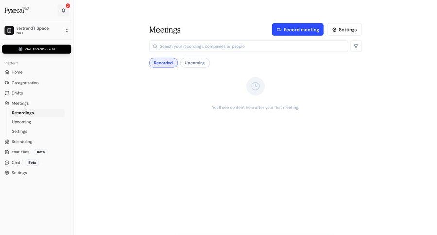 Fyxer
			 conversational interface ui page example