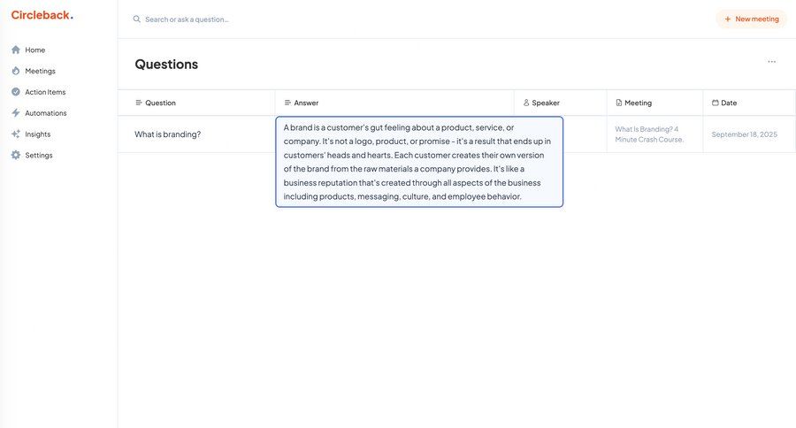 Circleback
			list search table collaboration data display table ui page example