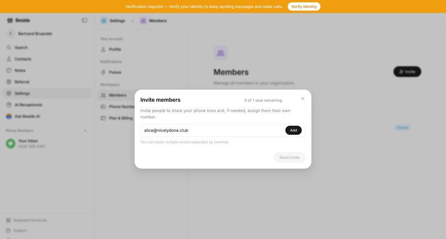 Beside
			 settings team collaboration sidebar navigation account management modal dialog account settings organization management user invitation sidebar communication navigation bar modern settings modal team management ui page example