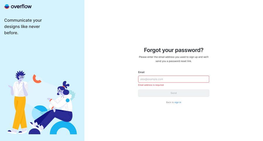 Overflow
				password reset page example