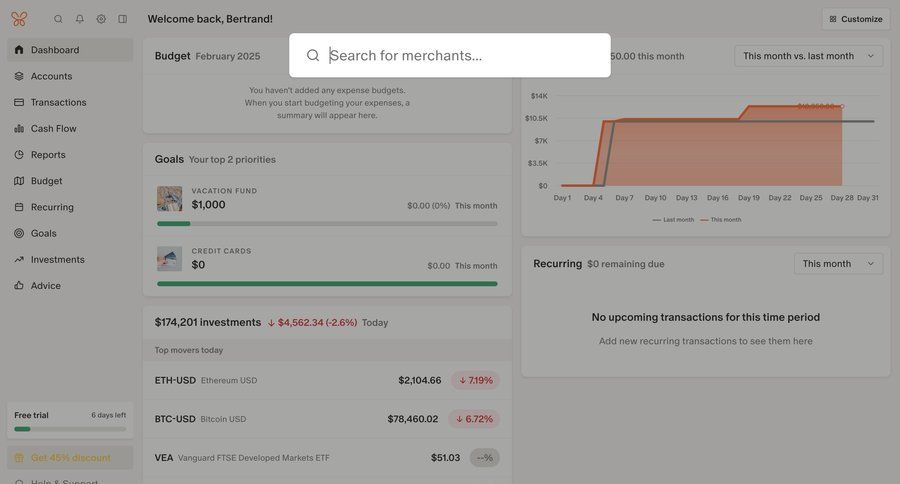 Monarch
			 dashboard onboarding finance modal finance sidebar research progress bar transaction history ui page example