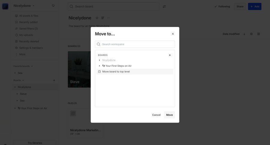 Air
			 modal screen project management modal dialog ui page example