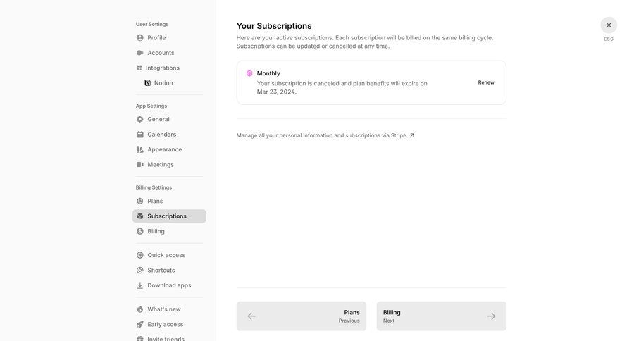 Amie
			 sidebar user settings settings account management account settings subscription management shortcuts subscription renewal ui page example