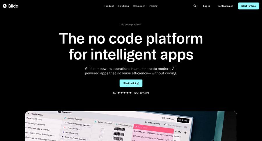 Glide
				product page ui page example