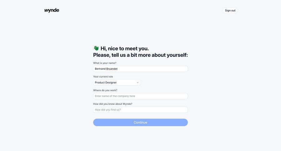 Wynde
				home page example
