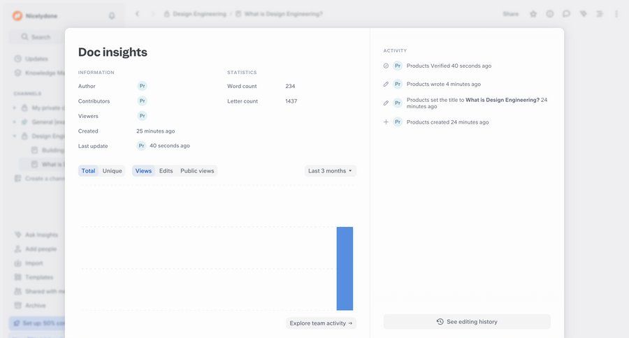 Slite
			detail page activity feed documentation information state charts & graphs collaboration dashboard analytics ui page example