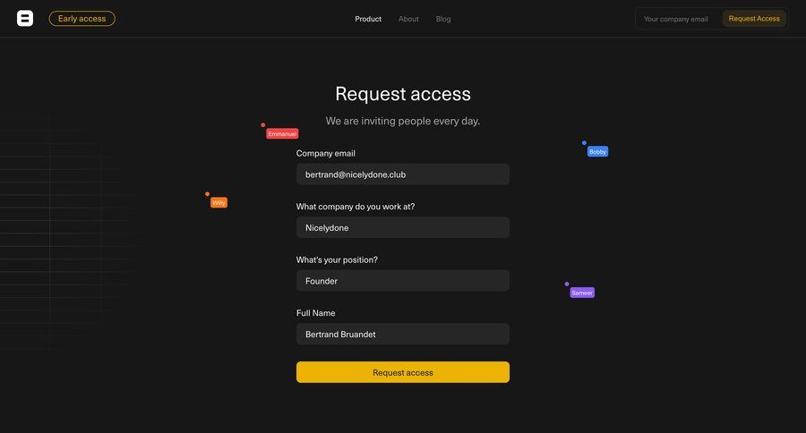 Equals
			signup request access account creation form ui page example