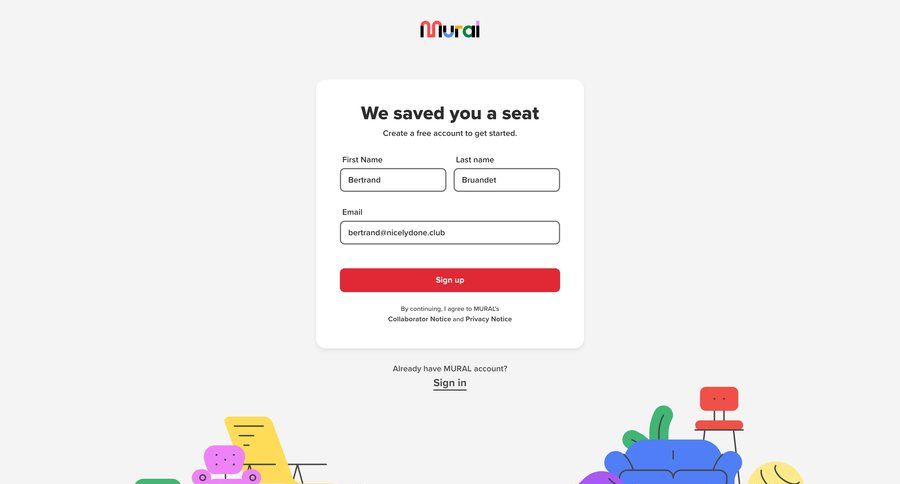 Mural
				signup page example