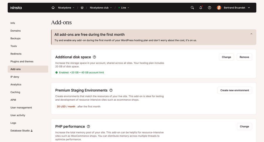 Kinsta
			 configuration settings ui page example