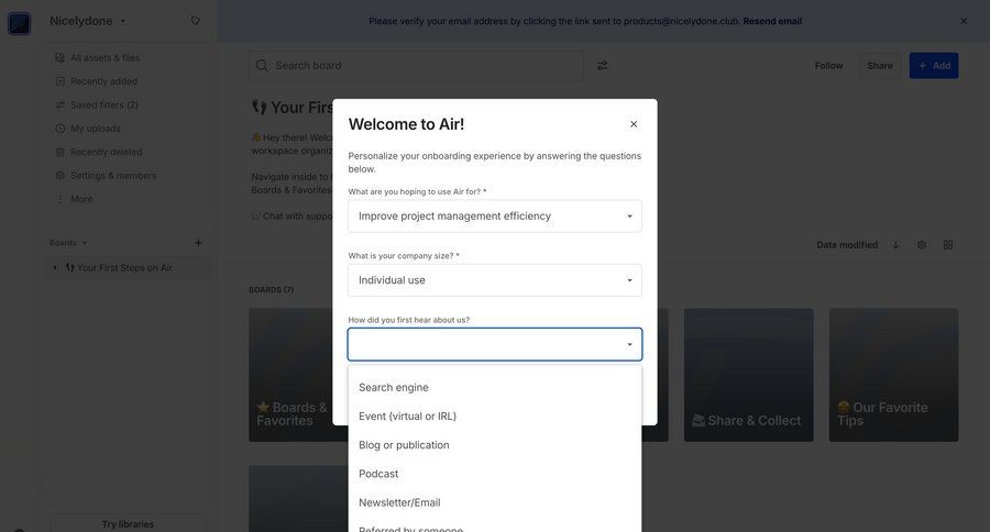 Air
				home ui page example