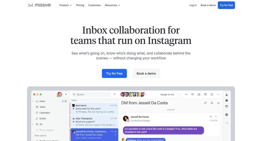 Missive
			 team collaboration ui page example
