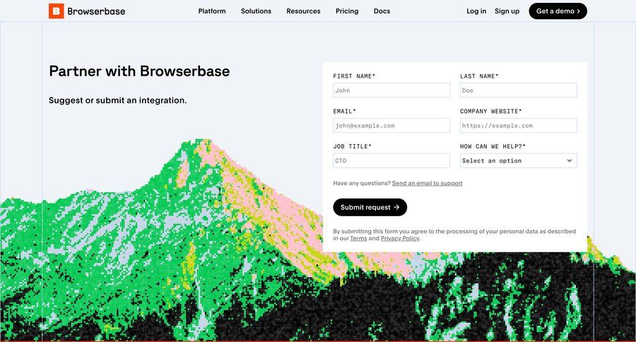 Browserbase
			company partner program & affiliation b2b marketing ui page example