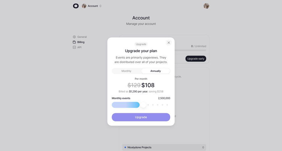 Visitors
			 saas pricing upgrade modal ui page example