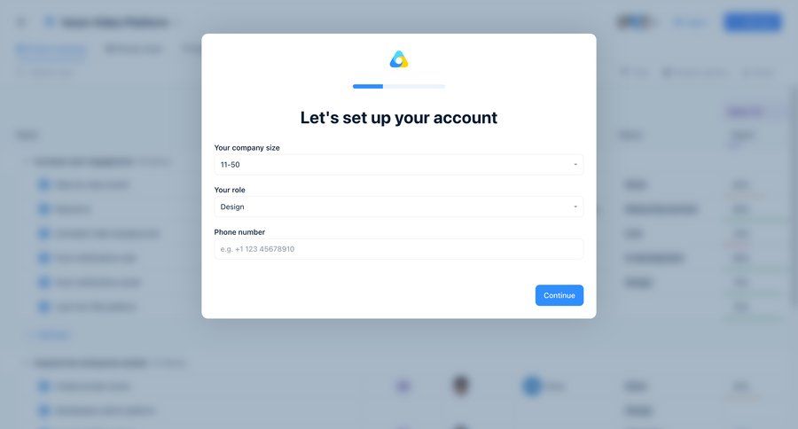 Airfocus
				onboarding page example