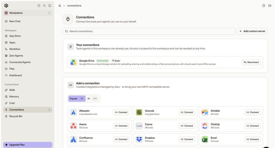 Zaro
			 api integrations ui page example