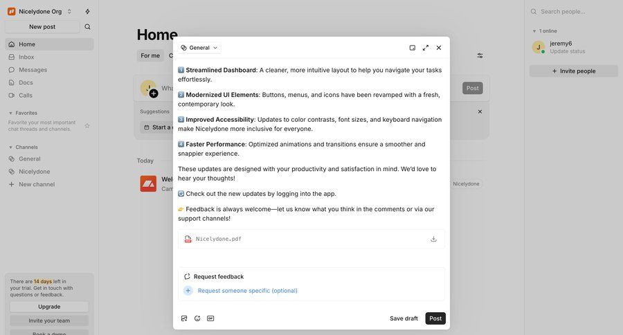 Campsite
			 onboarding file upload feedback collection user feedback dashboard notification sidebar alert message system notification push notification notification center product update modern dashboard layouts check out search suggestions suggestion ui page example