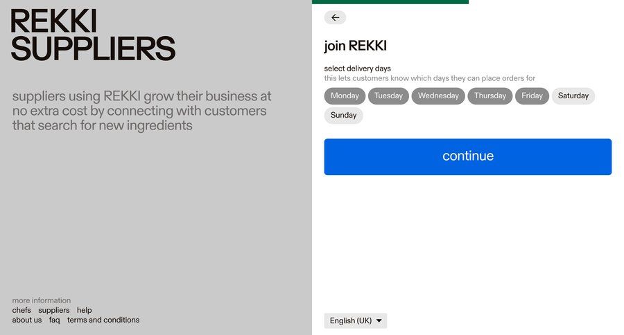 Rekki
				onboarding page example