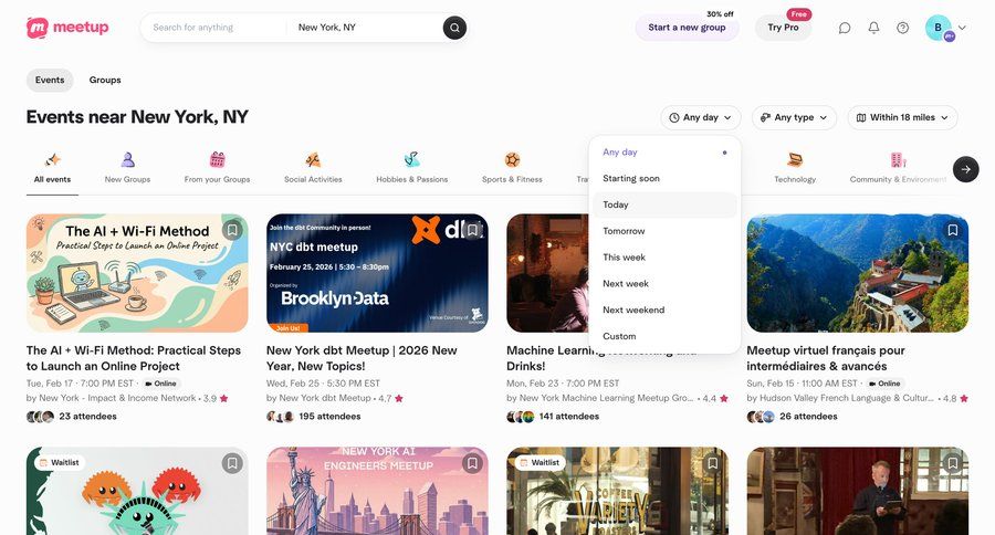 Meetup
				home ui page example