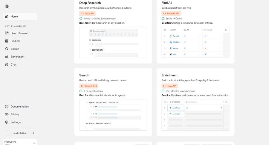 Parallel
			 settings dashboard artificial intelligence data analysis sidebar menu documentation table ui page example