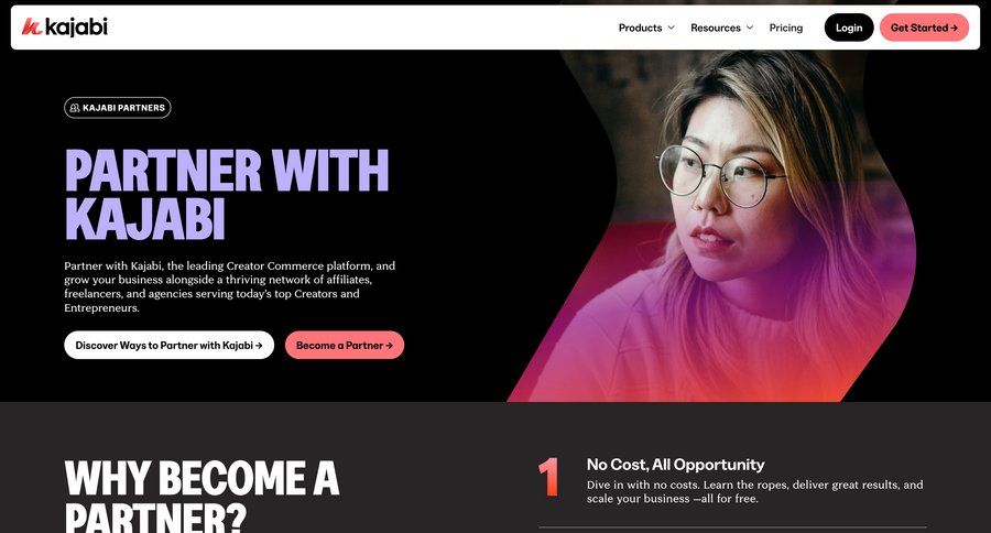 Kajabi
			partner program & affiliation call to action partners experts affiliate program ui page example