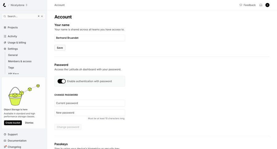 Latitude.sh
			 sidebar navigation account settings profile management user profile ui page example