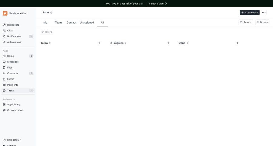 Assembly
			 task management project management kanban board trial banner ui page example