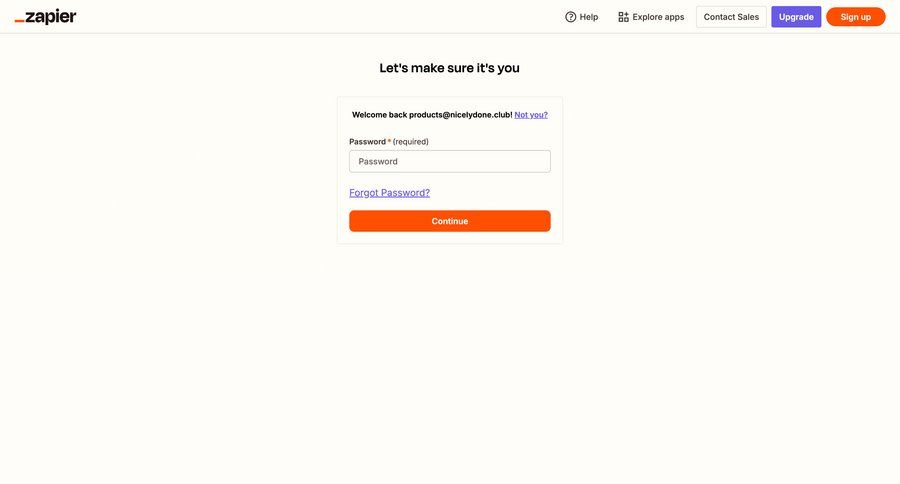 Zapier
			 form user authentication authentication user account sign in ui page example